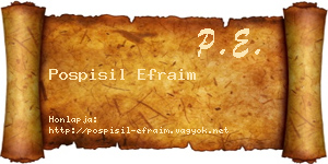 Pospisil Efraim névjegykártya
